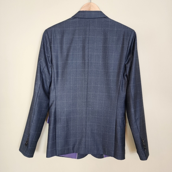 BOSS CLUB Wool Blend Mens Suit Set Jacket Pants Slim Fit Formal Wear 48 (Medium) - Picture 2 of 15